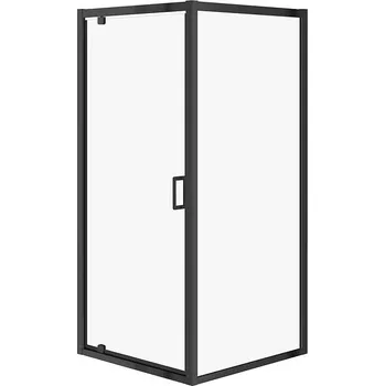 CERSANIT - ČTVERCOVÝ SPRCHOVÝ KOUT ARTECO PIVOT 80X80X190, ČERNÁ, ČIRÉ SKLO S913-015