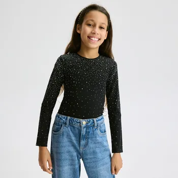 Reserved - Halenka se zirkony - černý - 400FT-99X - 400FT-99X-116