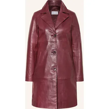 Dámský kabát Ricano Dámský Kožený Kabát Mariza, tmavě červená, 44