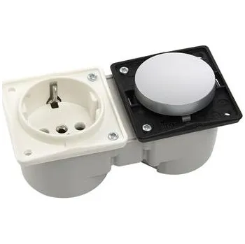 Elektrická zásuvka Berker Integro vypínač chrom mat + zásuvka polární bílá bez rámečku