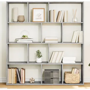 Knihovna Knihovna/dělící stěna betonově šedá 102x29x103,5 cm kompozit