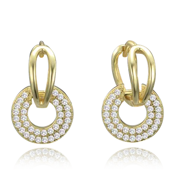 Náušnice Moonlit Elegantní stříbrné náušnice s třpytivými zirkony pozlacené
