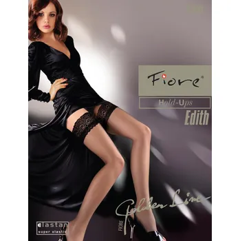 Dámské punčochy Fiore Edith 8 den Punčochy black-černé 4-L (samodržící punčochy 8den)