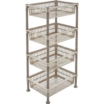 Drátěná police Koupelnová polička 4 patra široká