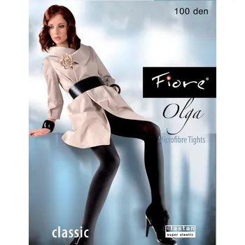 Dámské punčochy Fiore Olga 100 den Punčochové kalhoty autumn green-zelené 5-XL (punčochové kalhoty hladké z mikrovlákna-matné)