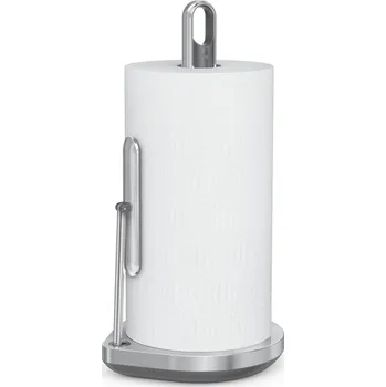 Držák kuchyňských utěrek Simplehuman Zásobník papírových utěrek + pumpička na čistící přípravek Simplehuman, nerezová ocel
