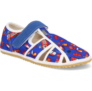 Dívčí bačkory Barefoot dětské přezůvky Jonap - Home hasič modré Velikost: 26