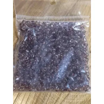 Dětské navlékací korálky Rokajl 6/0 - 4 mm s průtahem 50 g barva fialová