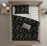 Povlečení do postýlky z Renforcé bavlny FLORWELLA černé Rozměr povlečení: 45 x 65 cm | 90 x 140 cm