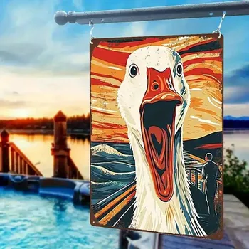 Plechová cedule BAF 2D plechová cedule Vylekaná husa 20 x 30 cm