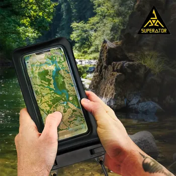 Pouzdro na mobilní telefon SUPERATOR Vodotěsné pouzdro na mobil IPX8 (do 6.9″) – dotykové, průhledné, se šňůrkou | skladem v ČR | rychlé odeslání | dotyk přes fólii | možnost focení |