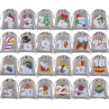 Vánoční dekorace Adventní kalendář - sada 3