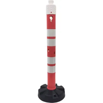 Dopravní zařízení Červeno-bílý plastový (PPC) dopravní výstražný sloupek FLOMA WP24 - 11 x 120 cm