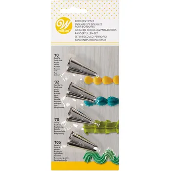 Wilton sada zdobících špiček, 4 ks – Borders Tip Set/4