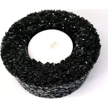 Svícen Onyx svícen na čajovou svíčku kulatý (8 x 3,5 cm)