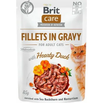 Krmivo pro kočku BRIT Care Fillets in Gravy kachní filety v omáčce - vlhké krmivo pro kočky - 85 g