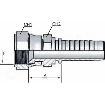 Příslušenství ke kompresoru Lis. armatura s vnitřním závitem JIS 60° (KOMATSU) M14X1,5 - hadice 1/4"