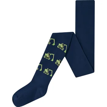 Chlapecké punčocháče tm. modré | bagry Wolf & Wolfie P2517 Velikost: 98/104