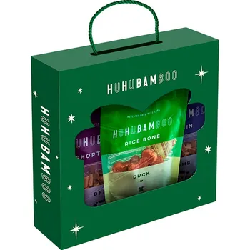 Pamlsek pro psa Huhubamboo vánoční box s pamlsky 6x75 g