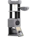 Škrabadlo pro kočky s pelíškem a jeskyní, šedý