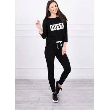 Tepláková souprava s nápisem Queen model 66977 černá