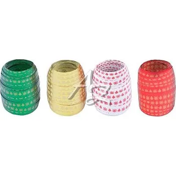 Stuha MFP stuha vázací 10mm/10m s potiskem vločka+stromek