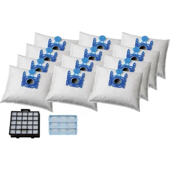 Sáček do vysavače KOMA BS67PL - Sada příslušenství pro vysavače BOSCH Typ G, Siemens, 12ks sáčků s plastovým čelem, 1ks HEPA filtr a 1ks motorový filtr