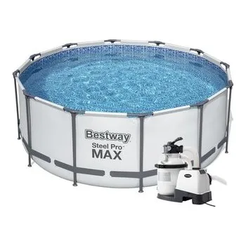Bazén Bazén Bestway s konstrukcí 3,66 x 1,22m světle šedý set s pískovou filtrací 4m3/hod