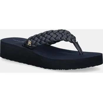 Dámské žabky Žabky Tommy Hilfiger TH WEDGE CORNROW BEACH SANDAL FW0FW09037 námořnická modř 59X, EUR 41