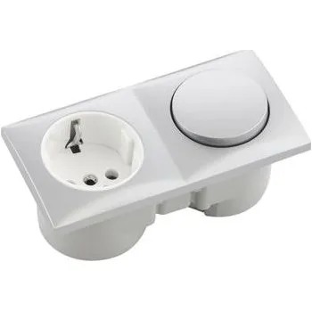 Elektrická zásuvka Berker Integro Flow vypínač chrom mat + zásuvka polární bílá