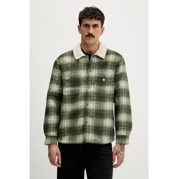 Pánská větrovka Košilová bunda Tommy Jeans DM0DM22010 zelená 78A, vel. S