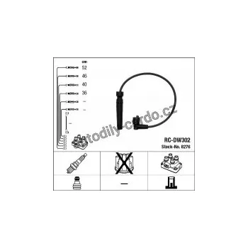 Zapalovací kabel Sada kabelů pro zapalování NGK RC-DW302 - CHEVROLET, DAEWOO