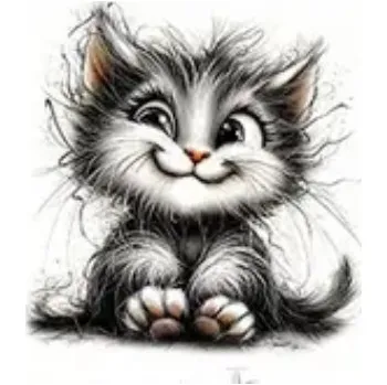 samolepka Samolepky - naježené kočky I (sada 5 ks)