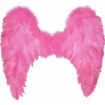 Karnevalový doplněk Funny Fashion - Křídla anděl růžová velká 70 x 65 cm