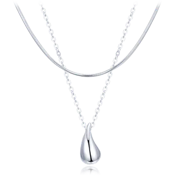 Náhrdelník Moonlit Elegantní stříbrný dvouvrstvý náhrdelník s kapkou