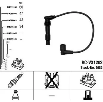 Zapalovací kabel Sada kabelů pro zapalování NGK RC-VX1202
