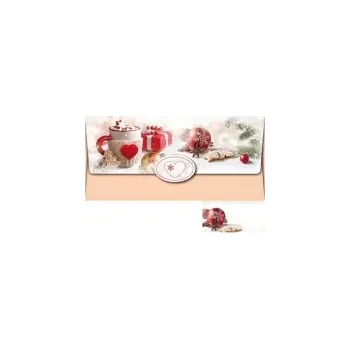 Obálka Obálka na peníze vánoční hrnek a srdce