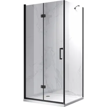 BPS-koupelny Obdélníkový sprchový kout HYD-OK20D 100x80 černá/transparent - bez vaničky