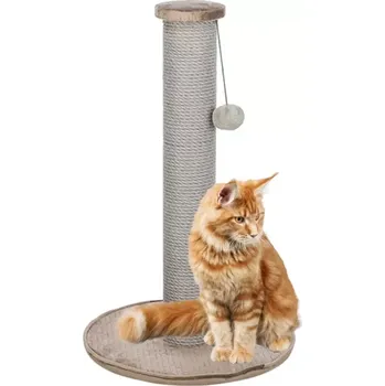 TRIXIE Škrabací sloupek LIVIA s plyšovou kuličkou, 64 cm, béžovošedá