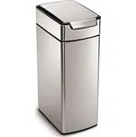 Dotykový odpadkový koš Simplehuman – 40 l, úzký, matná nerez ocel, FPP