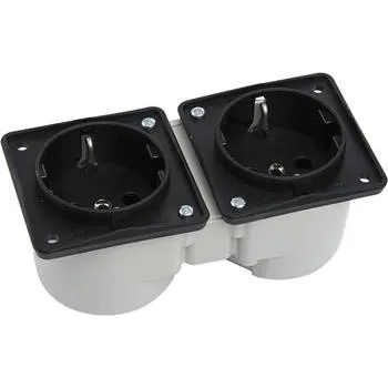 Elektrická zásuvka Berker Integro dvojzásuvka černá bez rámečku