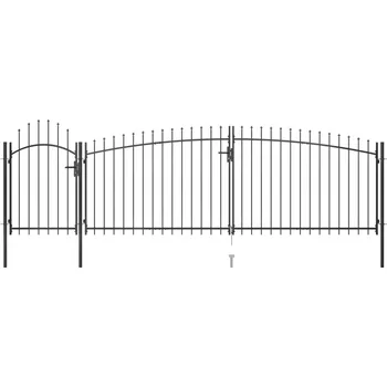 branka Zahradní plotová brána s hroty 5 x 2,45 m černá
