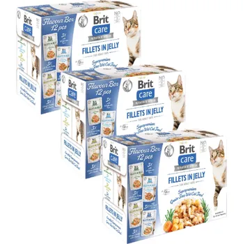 Krmivo pro kočku BRIT CARE Kočičí filety v želé mix 36x85g