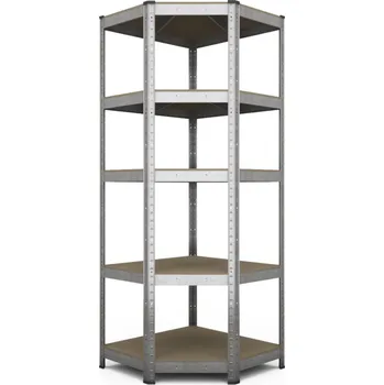 Dílenský regál SMARTREGALY Kovový rohový regál 200x70x40x43cm, zinkovaný, 5-policový, nosnost 750kg