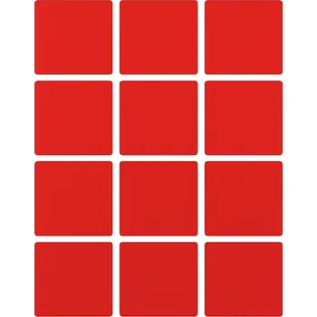 Samolepící etiketa Samolepicí etikety 60 x 60 mm, 12 etiket, A4, 20 listů, červené