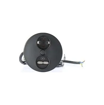 Elektrická zásuvka Vestavná zásuvka TWIST, 1x Schuko zásuvka + 2x USB nabíječka, černá mat