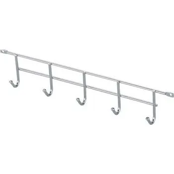 VAUTH-SAGEL lišta s 5 háčky, šířka 280 mm, výška 55 mm, ocel stříbrná RAL 9006