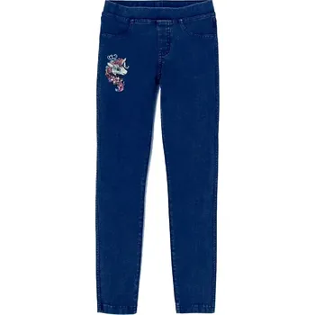 Dívčí legíny Dívčí riflové legíny zateplené Kugo WK9375 modré