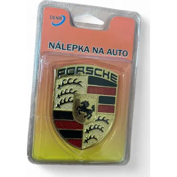 Samolepicí dekorace na vozidlo 3D chromová samolepka - Porsche