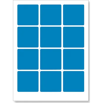 Samolepící etiketa Samolepicí etikety 60 x 60 mm, 12 etiket, A4, 20 listů, modré
